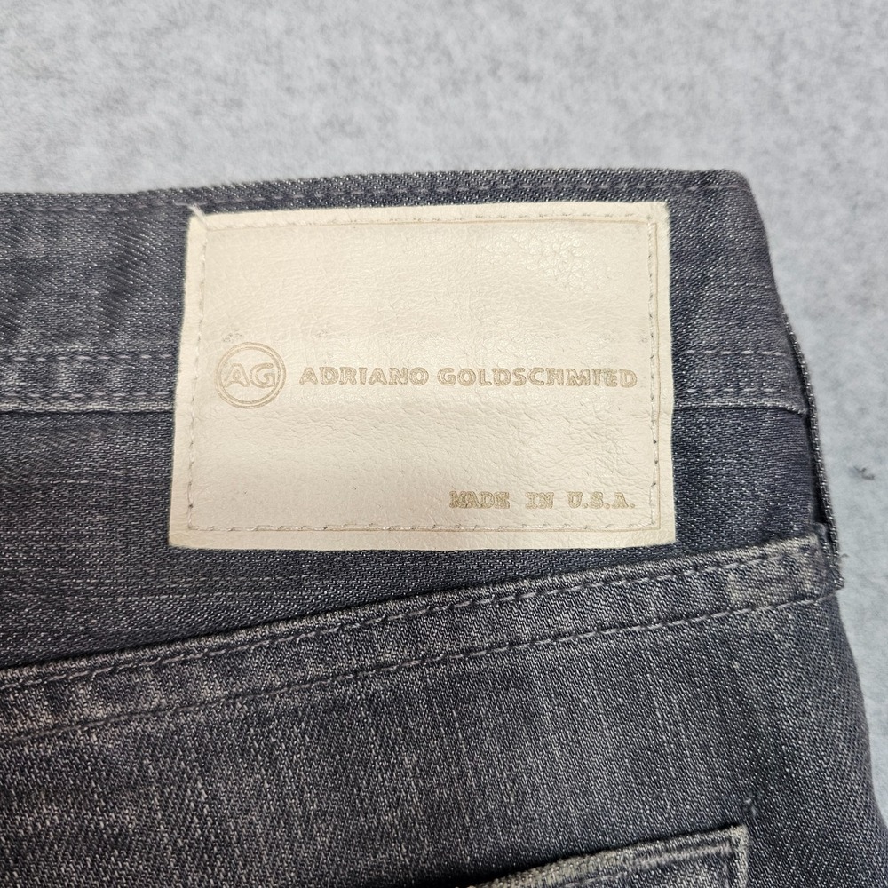 AG Adriano Goldschmied Jeans Mens 38x34 Gray Slim Straight Matchbox Distressed - Picture 12 of 16